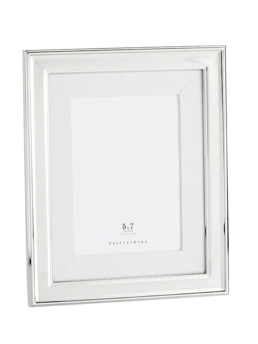 Pottery Barn Silver-Plated Grosgrain Ribbon Mat Frames - Display 7x5 inch photo